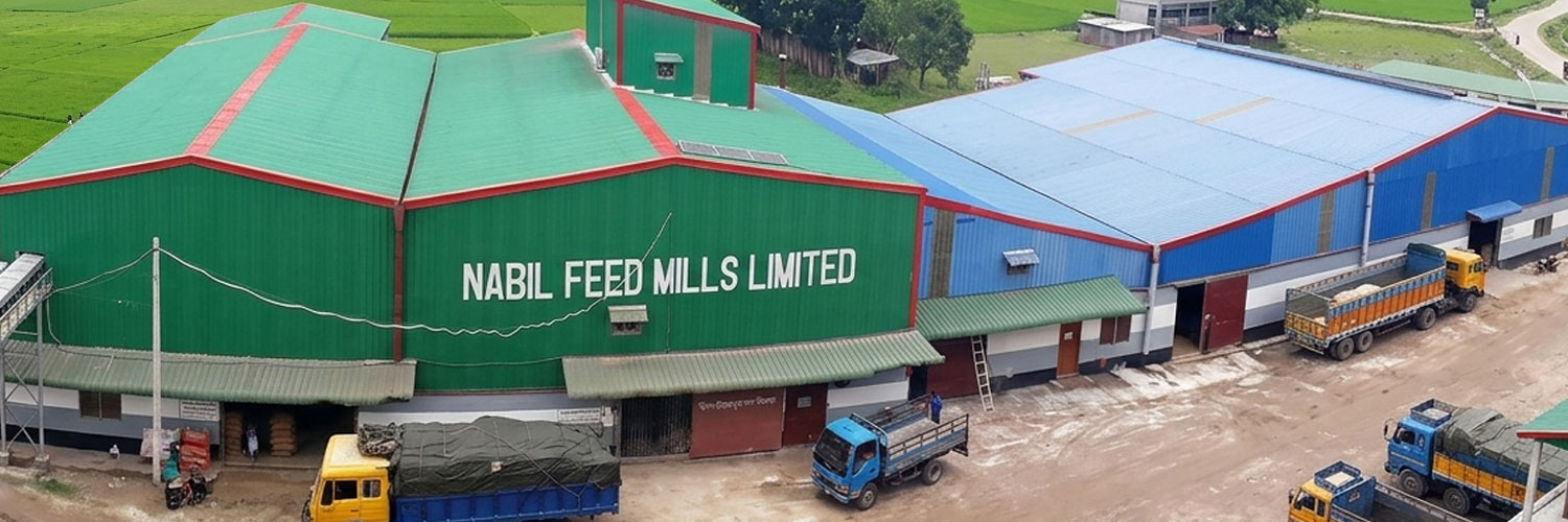 Nabil Feed factory producing high-quality poultry, cattle, and fish feed in Bangladesh for sustainable livestock and aquaculture growth.